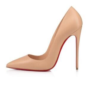 Christian Louboutin So Kate 120 Nude Leather Heels Pumps 39.5 New In Box